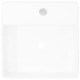 Vidaxl luxe wastafel met overloop en kraangat vierkant keramiek 41x41 cm