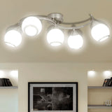 Vidaxl plafondlamp met glazen kappen + golvende rail