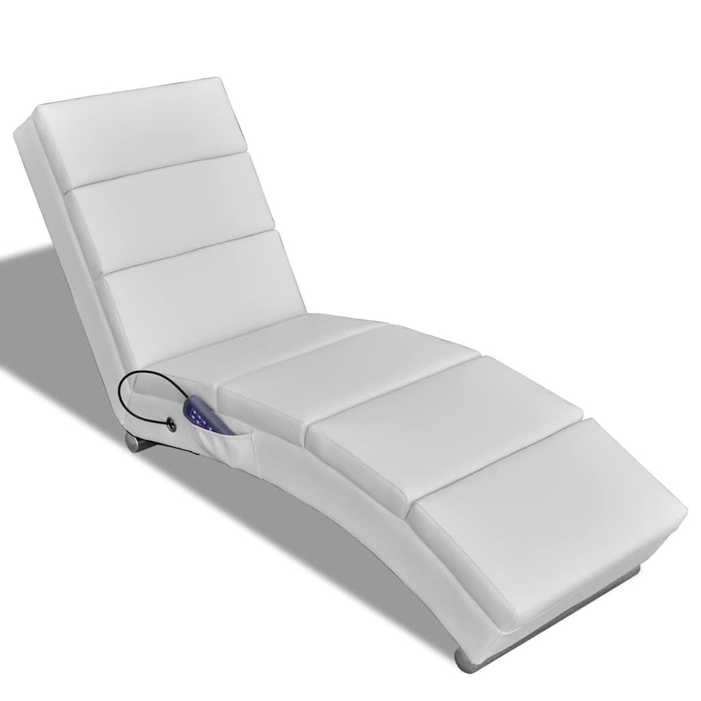 Vidaxl massagelounger kunstleer wit