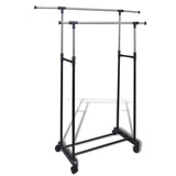 Vidaxl Clothing rack adjustable with 4 wheels and 2 hanging rails