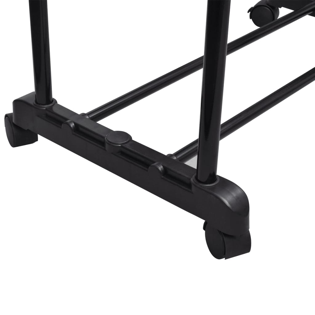 Rack de vêtements Vidaxl réglable avec 4 roues et 2 rails suspendus