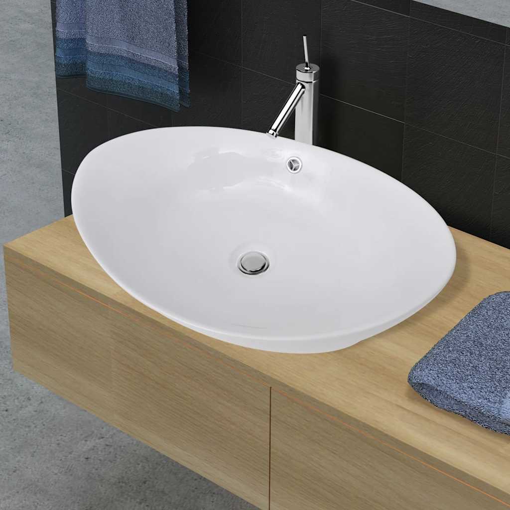 Vidaxl keramische wastafel ovaal 59 x 38,5 cm