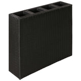 VidaXL Planter raised with 4 pots Poly Rattan Black