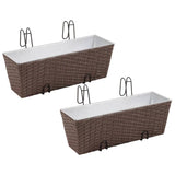 Vidaxl Balcony plants bins 2 st 50 cm Rattan Brown