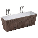 Vidaxl Balcony plants bins 2 st 50 cm Rattan Brown