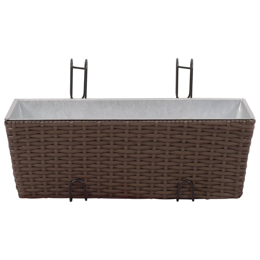 Vidaxl Balcony plants bins 2 st 50 cm Rattan Brown