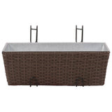 Vidaxl Balcony plants bins 2 st 50 cm Rattan Brown