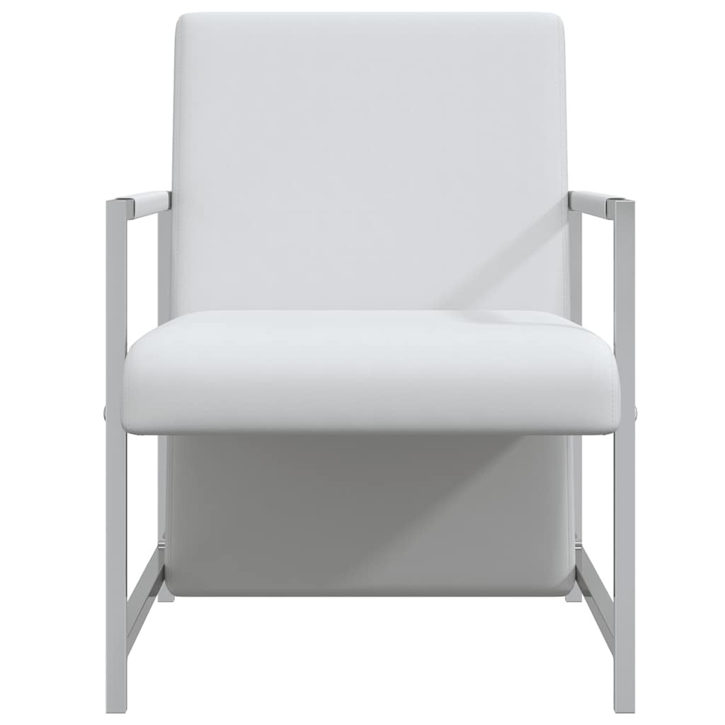 Vidaxl fauteuil met chromen poten kunstleer wit