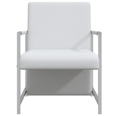 Vidaxl fauteuil met chromen poten kunstleer wit