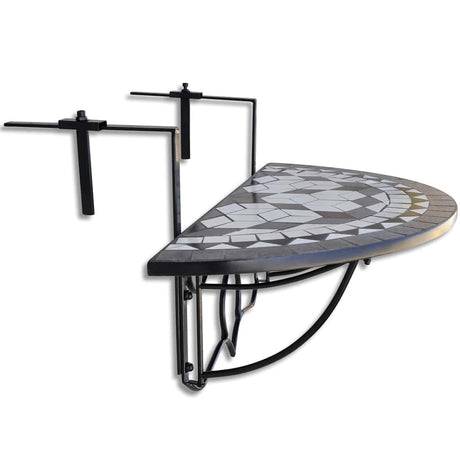 Vidaxl balkontafel hangend mozaïek zwart en wit