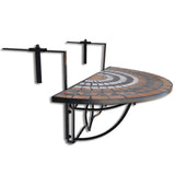 Vidaxl balkontafel hangend mozaïek terracottakleurig en wit