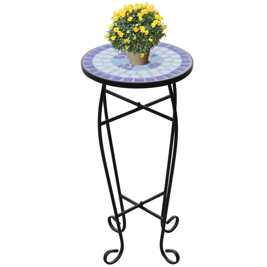 Vidaxl Bee table mosaic blue and white