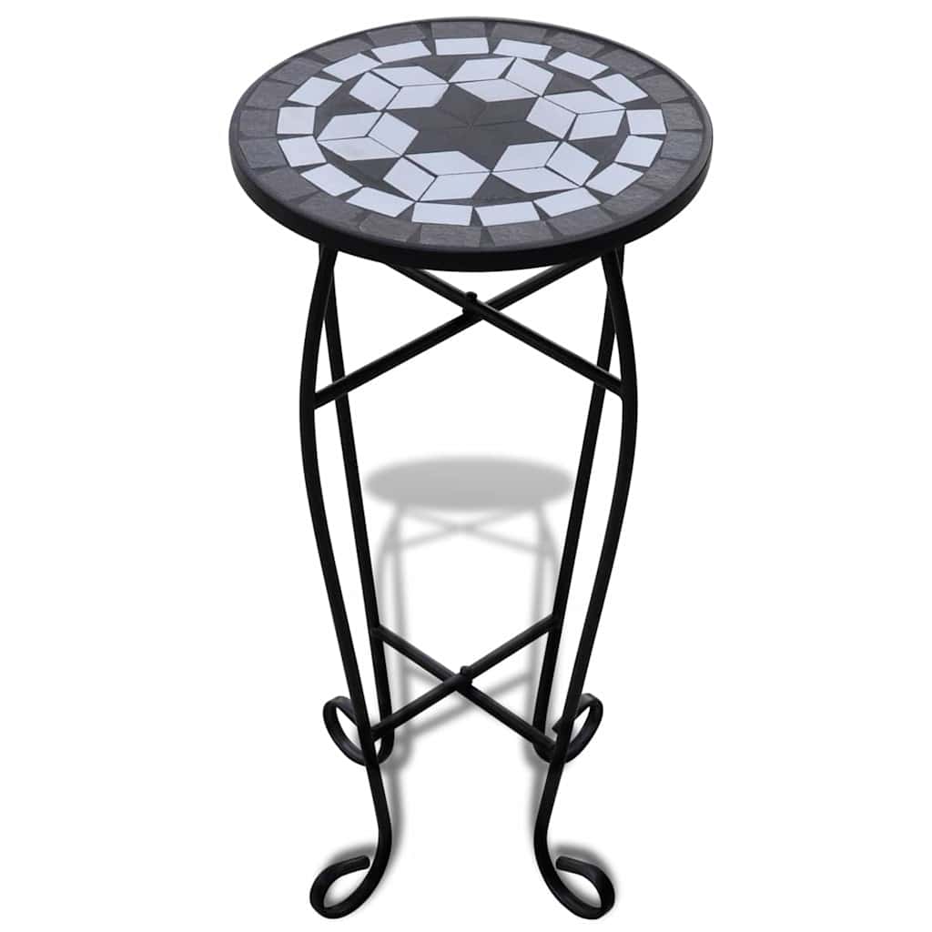 Vidaxl bijzeltafel mozaïek zwart en wit