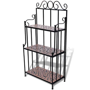 Vidaxl plantenstandaard met 3 verdiepingen mozaïek terracotta