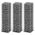 Vidaxl 3-delige schanskorfset 25x25x100 cm gegalvaniseerd draad