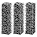 Vidaxl 3-delige schanskorfset 25x25x100 cm gegalvaniseerd draad