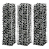 Vidaxl 3-delige schanskorfset 25x25x100 cm gegalvaniseerd draad