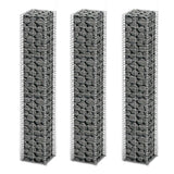 Vidaxl 3-delige schanskorfset 25x25x150 cm gegalvaniseerd draad