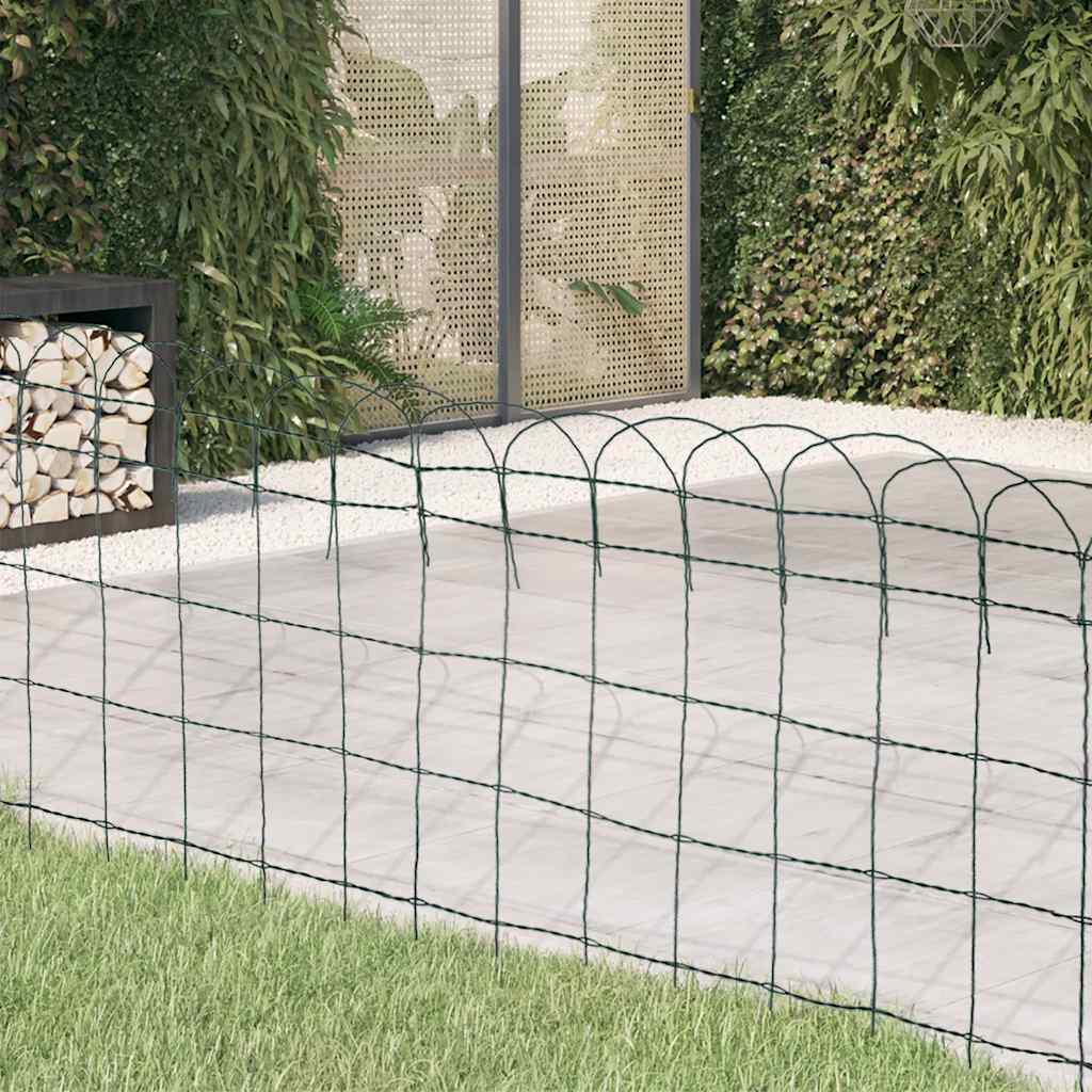 Vidaxl borderafscheiding 25x0,65 m gepoedercoat ijzer