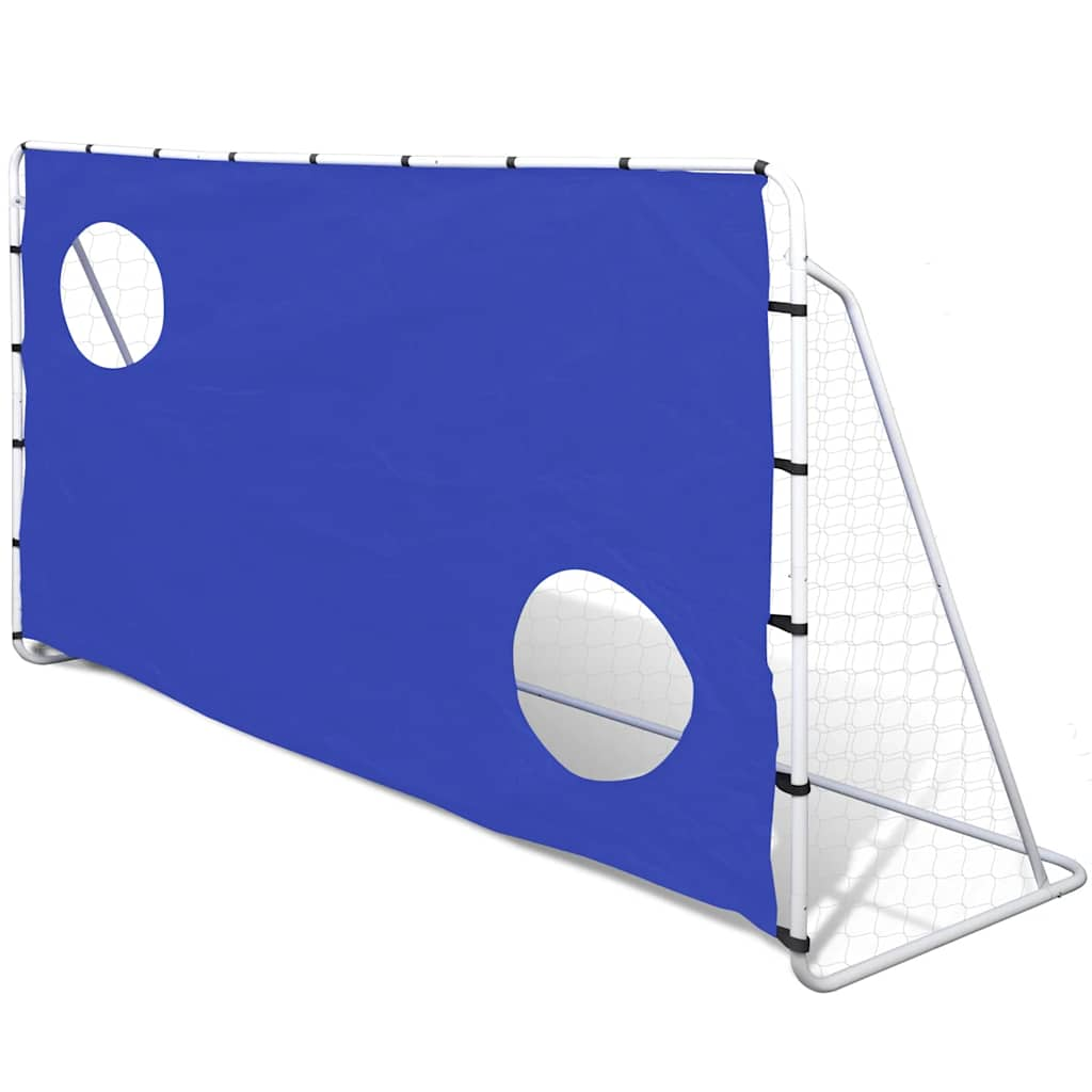 Vidaxl football goal with target wall high -quality 240x92x150 cm steel