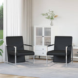 Vidaxl fauteuils 2 st met chroom frame kunstleer zwart
