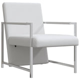 Vidaxl fauteuils 2 st met chroom frame kunstleer wit