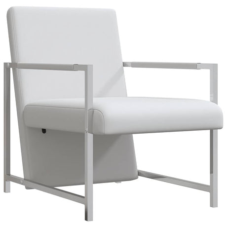 Vidaxl fauteuils 2 st met chroom frame kunstleer wit