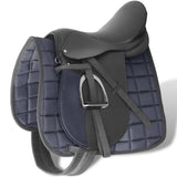 Vidaxl Real Leather Horse Riding Seddle 16 14 cm (5 v 1, černá)