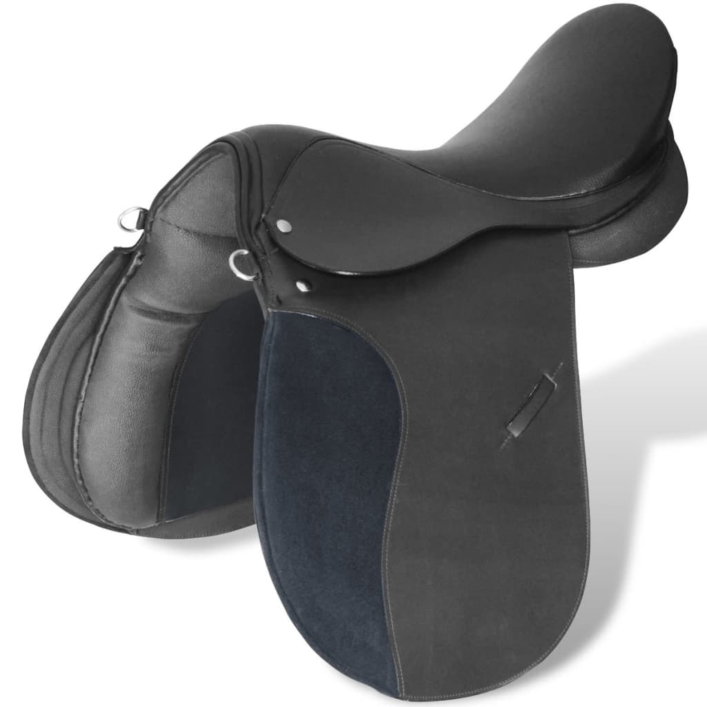 Vidaxl Real Leather Horse Riding Seddle 16 14 cm (5 v 1, černá)