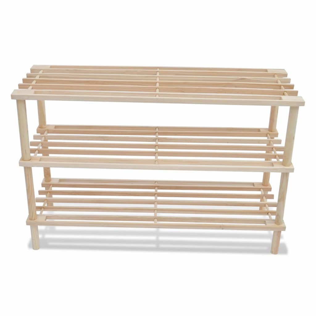 Vidaxl shoe racks with 3 shelves 2 pcs solid pinewood