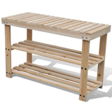 Vidaxl shoe rack with bench 2-in-1 solid pinewood