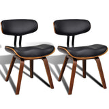 Vidaxl eetkamerstoelen 2 st gebogen hout en kunstleer
