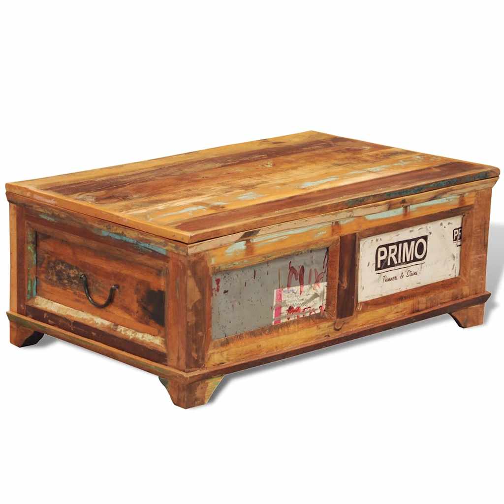 Vidaxl salontafel met opbergruimte vintage stijl gerecycled hout