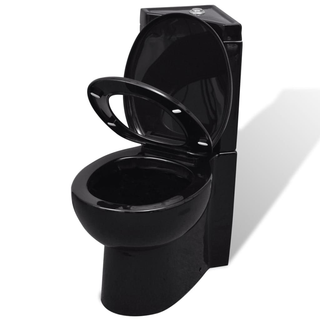 Vidaxl Toalet Corner Model Ceramic Black