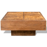Vidaxl salontafel vierkant massief mangohout bruin