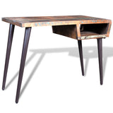 Vidaxl bureau met ijzeren poten gerecycled hout