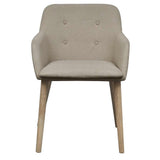 Vidaxl eetkamerstoelen 2 st stof en massief eikenhout beige