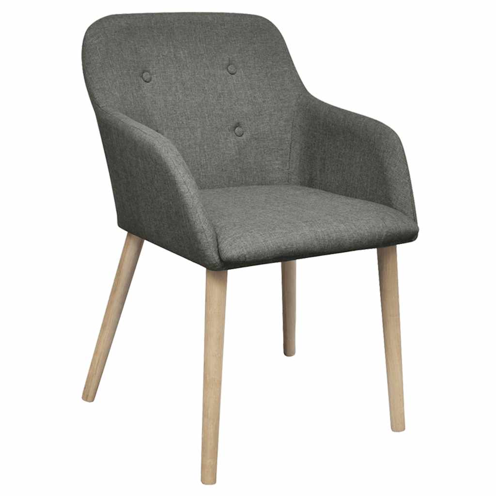 Vidaxl eetkamerstoelen 2 st stof en massief eikenhout lichtgrijs