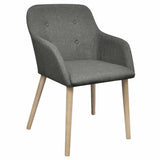 Vidaxl eetkamerstoelen 2 st stof en massief eikenhout lichtgrijs