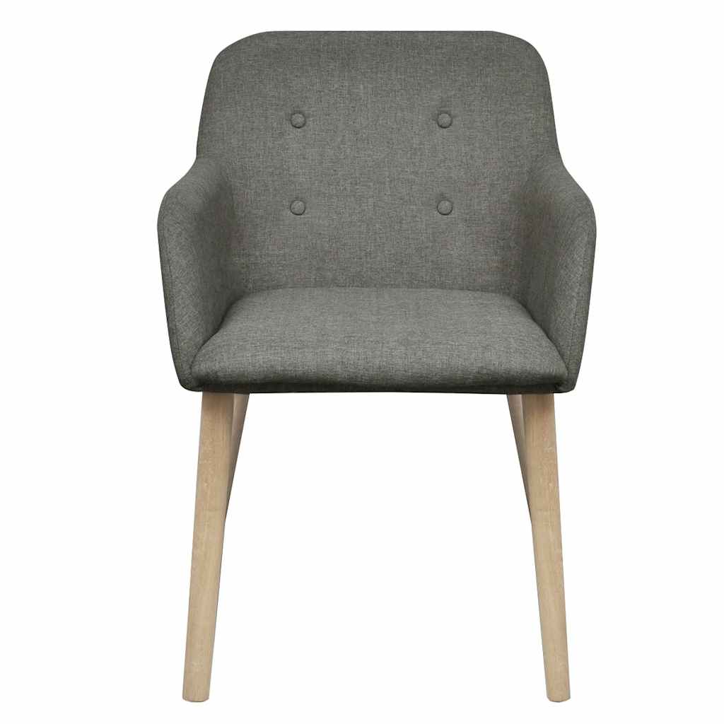Vidaxl eetkamerstoelen 2 st stof en massief eikenhout lichtgrijs