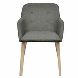 Vidaxl eetkamerstoelen 2 st stof en massief eikenhout lichtgrijs