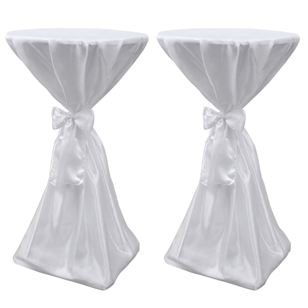 Vidaxl standing table cover with bow 60cm white (2 pieces)