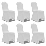 Cubierta de silla Vidaxl estirado blanco (6 piezas)