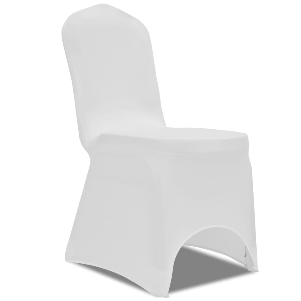 Cubierta de silla Vidaxl estirado blanco (6 piezas)