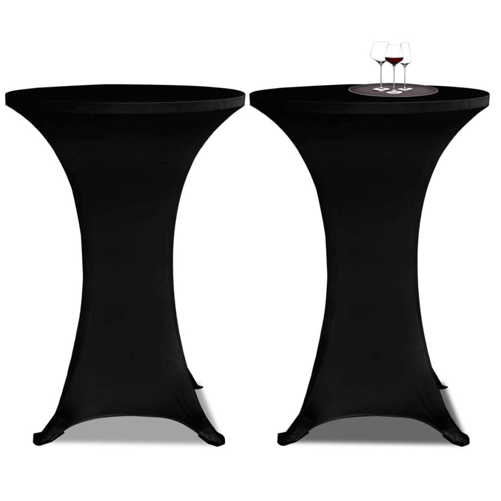 Vidaxl Stand Table Couvercle Stretch Ø70 cm noir (2 pièces)