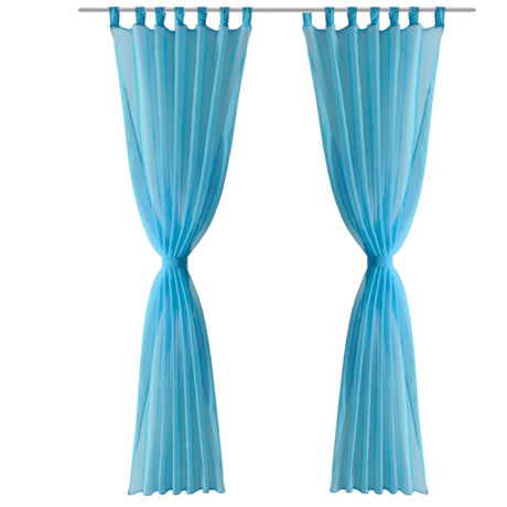 Vidaxl gordijn turquoise 140x175 cm (2 stuks)