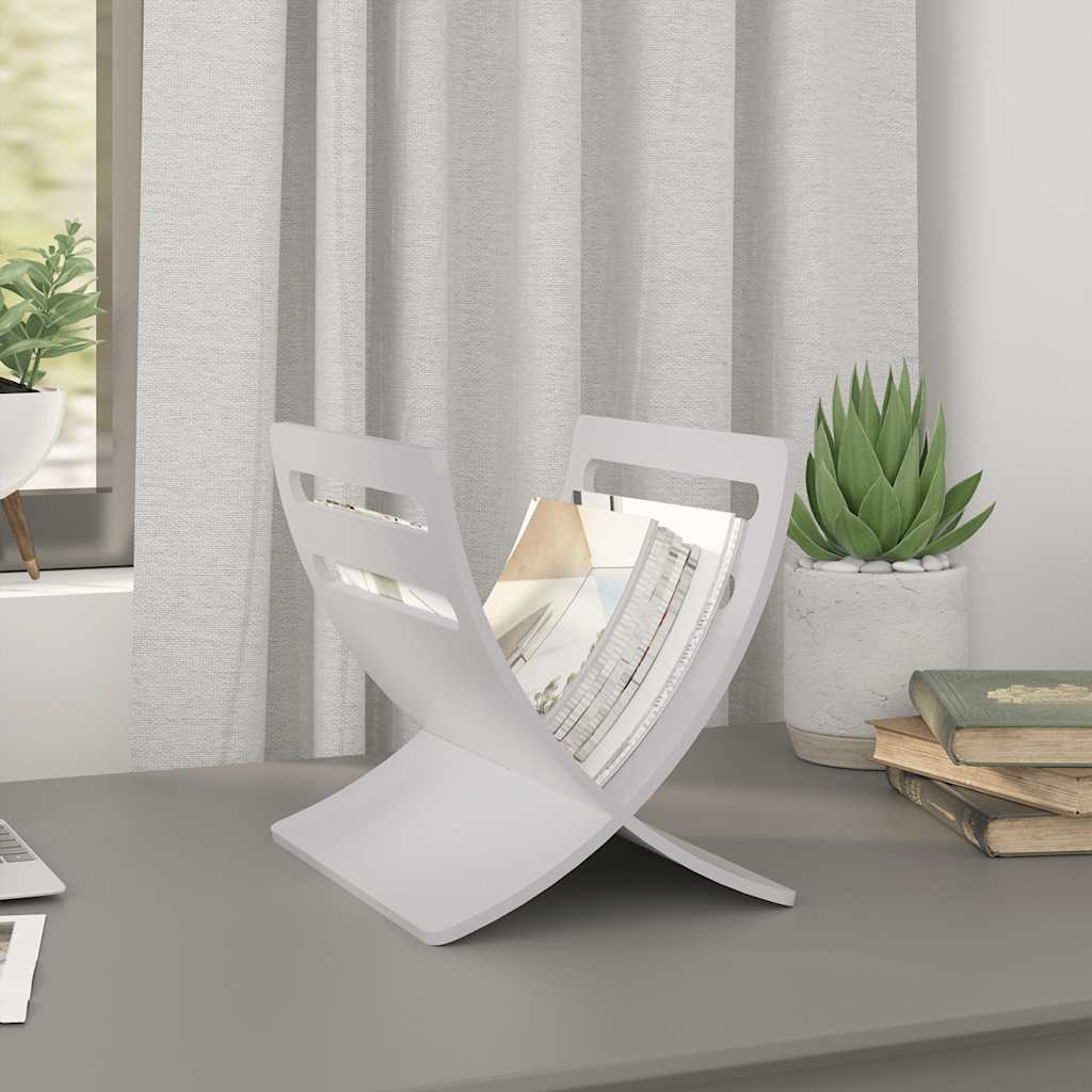 Vidaxl tijdschriftenrek vloermodel hout wit