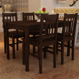Vidaxl eettafel met 4 stoelen hout bruin