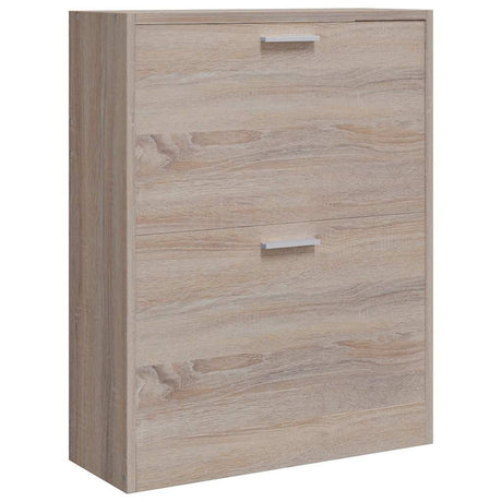 Vidaxl schoenenkast met 2 vakken eiken-look hout