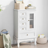 Vidaxl kast met 5 lades en 2 planken wit
